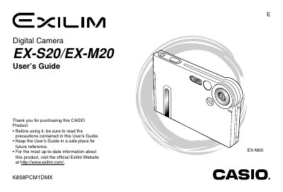 Casio EX-S20/EX-M20 Digital Camera User's Guide