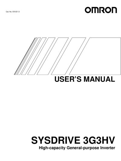Omron SYSDRIVE 3G3HV Inverter User Manual - cover page