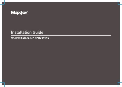 Maxtor Serial ATA Hard Drive Installation Guide - cover page