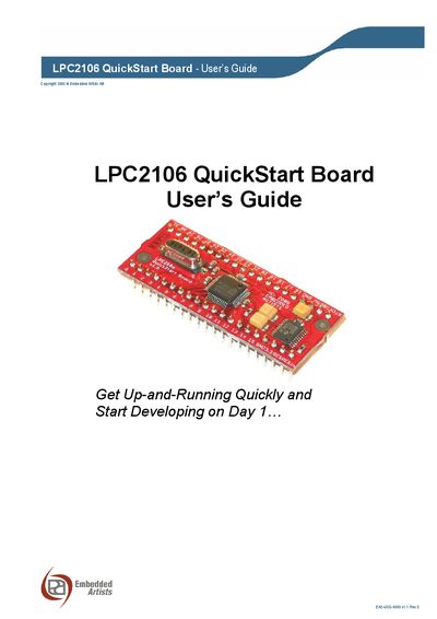 Embedded Artists LPC2106 QuickStart Board User Guide - cover page