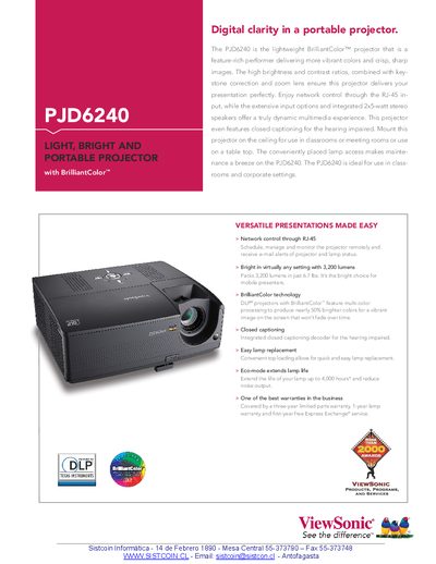 ViewSonic PJD6240 Projector User Manual - cover page