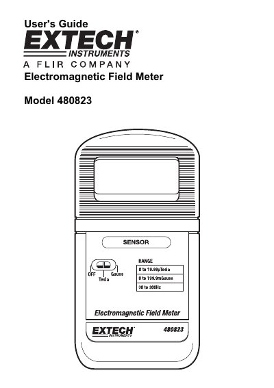 Extech 480823 Electromagnetic Field Meter User's Guide - cover page