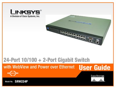 Linksys SRW224P 24-Port 10/100 + 2-Port Gigabit Switch User Guide
