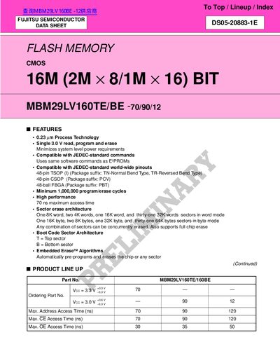 FUJITSU SEMICONDUCTOR DS05-20883-1E DATA SHEET - cover page