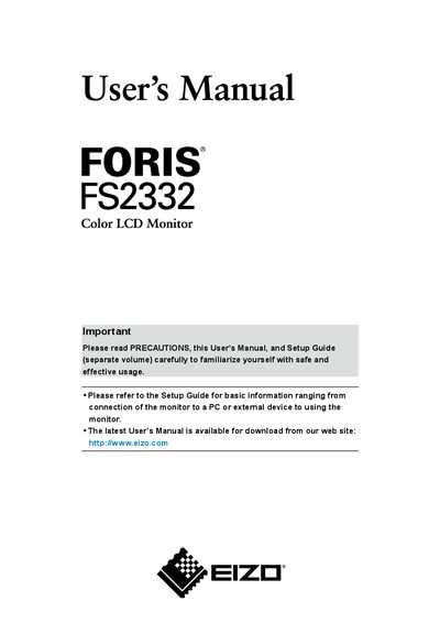 FORIS FS2332 Color LCD Monitor User Manual