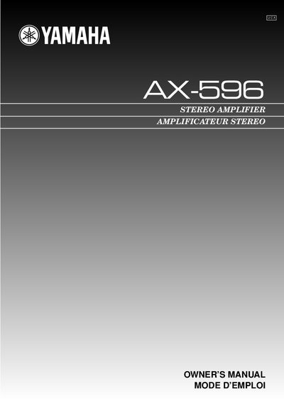Yamaha AX-596 Stereo Amplifier Owner's Manual - cover page