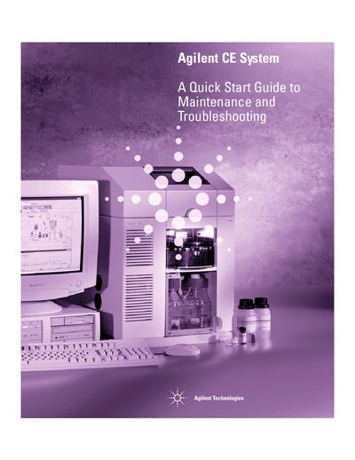 Agilent CE System Quick Start Guide to Maintenance and Troubleshooting - cover page