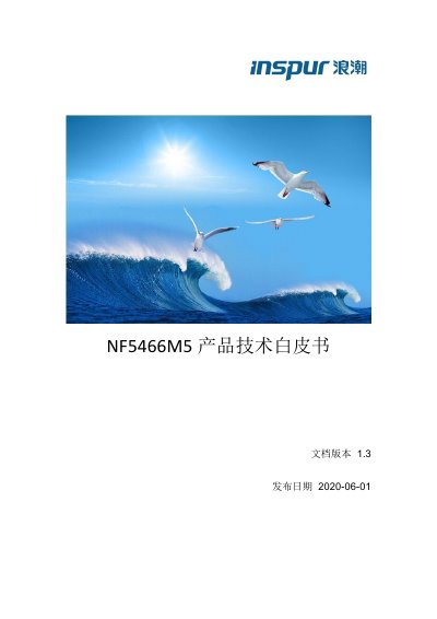 Inspur NF5466M5 4U Dual-Path Storage Rack Server Technical White Paper - cover page