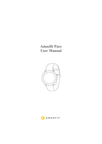 Amazfit Pace Smartwatch User Manual - cover page
