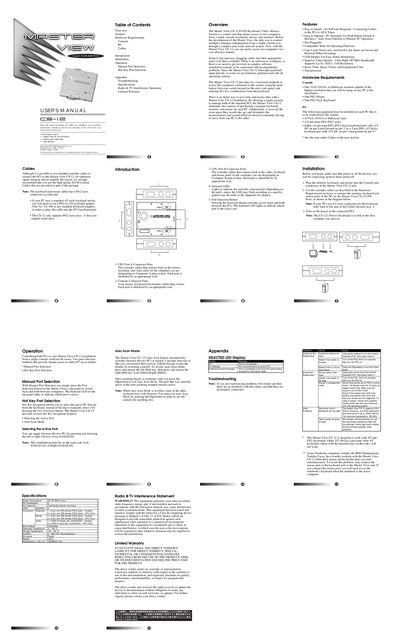 ATEN CS-12 KVM Switch User Manual - cover page