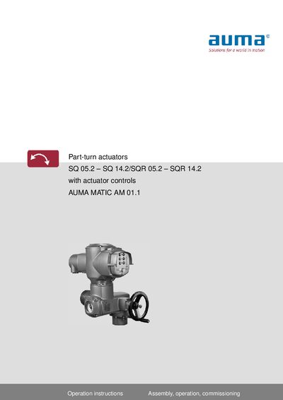 AUMA AM 01.1 & SQ 05.2–SQ 14.2/SQR 05.2–SQR 14.2 Part-turn Actuator Operation Manual