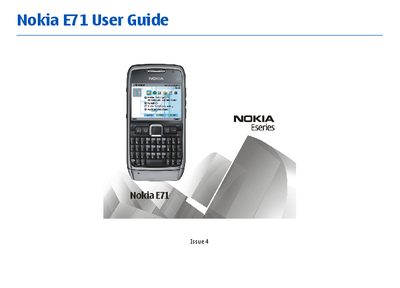 Nokia E71 User Guide - cover page