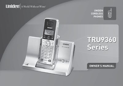 Uniden TRU9360 Series Cordless Phone Owner's Manual - cover page