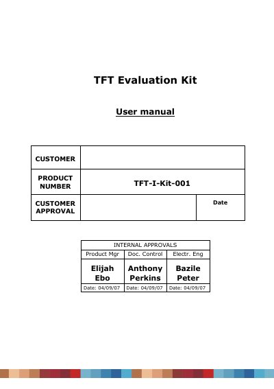 Densitron TFT-I-Kit-001 Evaluation Kit User Manual - cover page