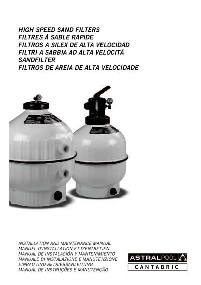 Cantabric High Speed Sand Filter Installation and Maintenance Manual