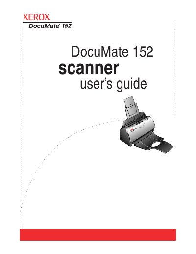 Xerox DocuMate 152 Scanner User's Guide - cover page
