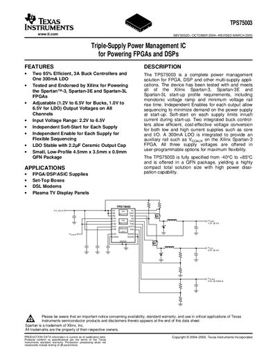 Texas Instruments TPS75003 Datasheet - cover page