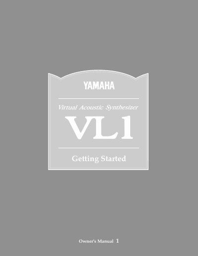 Yamaha VL1 Virtual Acoustic Synthesizer Feature Reference Owner's Manual - cover page