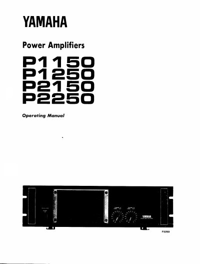 Yamaha P1150/P1250/P2150/P2250 Power Amplifier User Manual - cover page