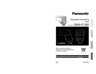 Panasonic DMW-FL360 Flash Operating Instructions - cover page