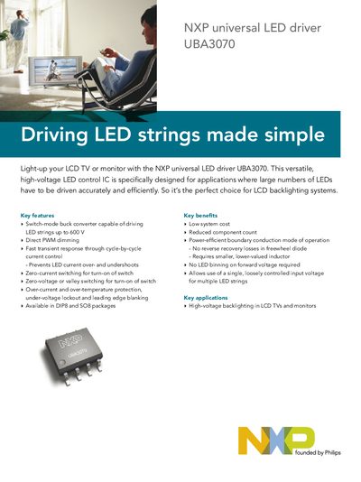 NXP UBA3070 LED Driver Datasheet - cover page