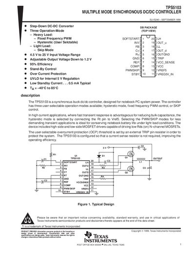 Texas Instruments TPS5103 Datasheet - cover page