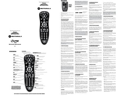 Motorola MXv3 Remote Control User Manual - cover page