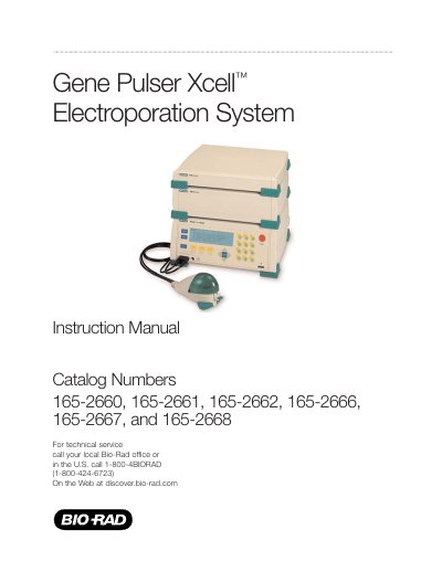 Bio‑Rad Gene Pulser Xcell Electroporation System User Manual - cover page