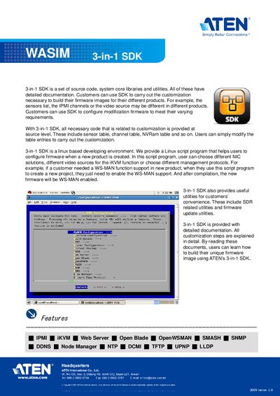 aten WASIM 3-in-1 SDK Manual - cover page