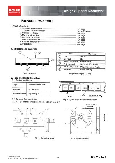 ROHM VCSP50L1 Design Support Document - cover page