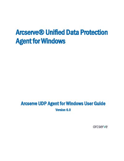 Arcserve UDP Agent (Windows) User Guide - cover page