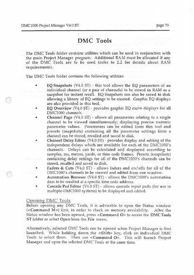 DMC1000 Project Manager V4.0 ST User Manual - cover page