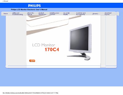 Philips 170C4 LCD Monitor User Manual - cover page