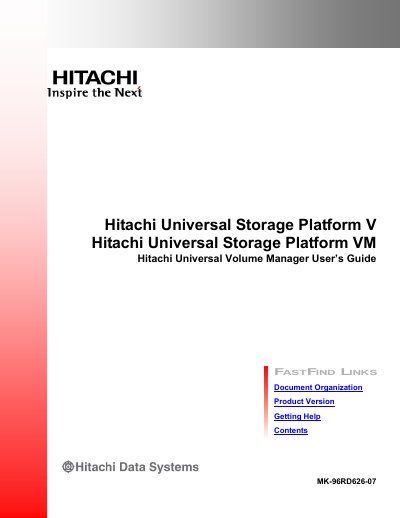 Hitachi Universal Storage Platform V/VM Universal Volume Manager User Guide - cover page