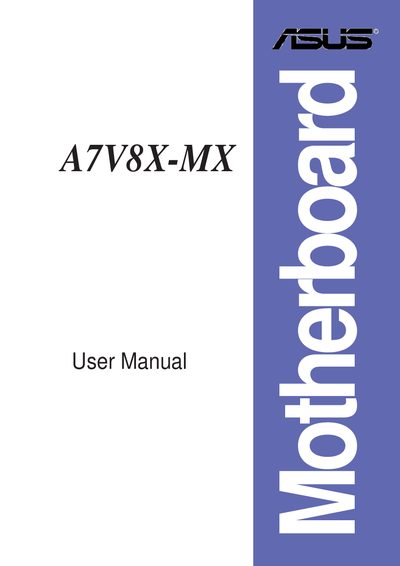 ASUS A7V8X-MX Motherboard User Manual - cover page