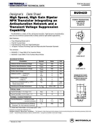 MOTOROLA CUD42D handbook - cover page