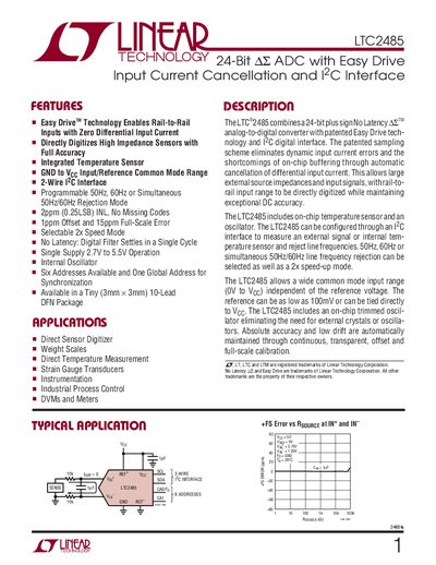 Linear Technology LTC2485 Datasheet - cover page