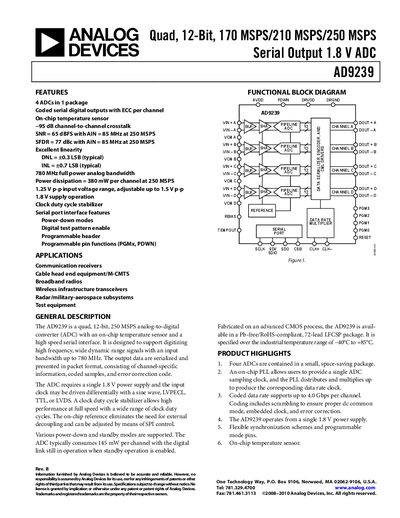 Analog Devices AD9239 ADC Product Handbook