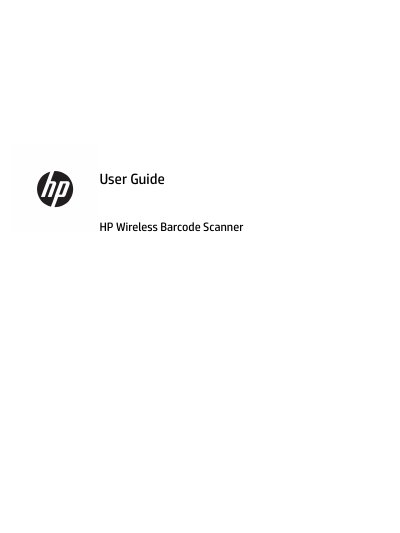 HP Wireless Barcode Scanner User Guide - cover page