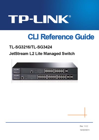 TP-Link TL-SG3216/TL-SG3424 JetStream L2 Lite Managed Switch CLI Reference Guide - cover page