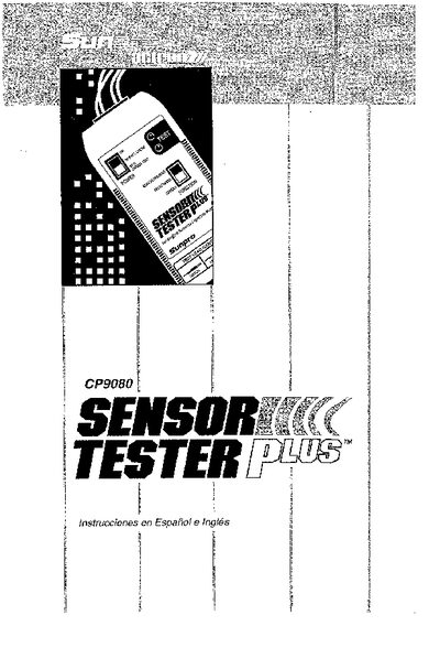 actron CP9080 SENSOR TESTER PLUS - cover page