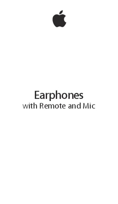 Apple Earphones with Remote and Mic User Manual