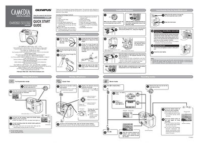 Olympus C-3020ZOOM Digital Camera Quick Start Guide