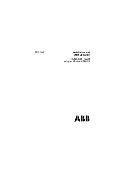 ABB ACS160 solutions manual - cover page
