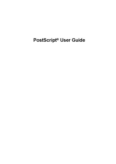 Xerox WorkCentre 7228/7235/7245 PostScript User Guide - cover page