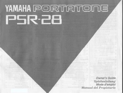 Yamaha PSR-28 PortaTone Owner's Guide - cover page