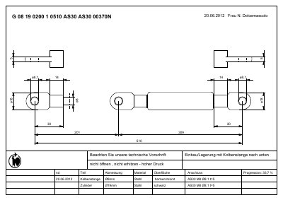 HAHN Gasfedern G 08 19 0200 1 0510 AS30 AS30 00370N handbook - cover page