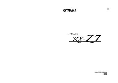 YAMAHA RX-Z7 user manual - cover page