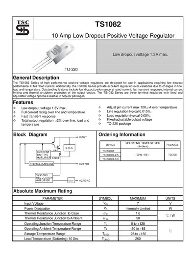 TSC TS1082 Datasheet - cover page