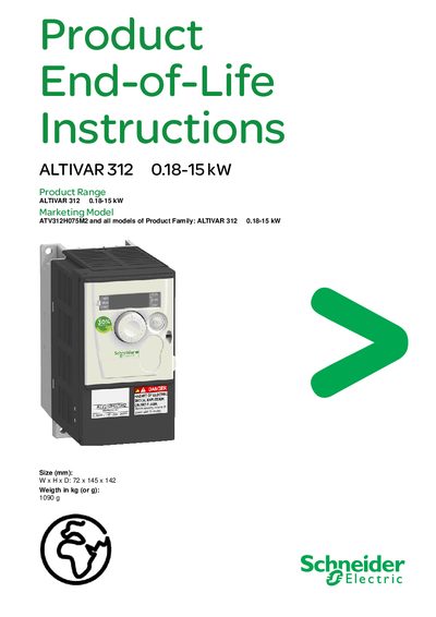 Schneider Electric ALTIVAR 312 End-of-Life Instructions - cover page